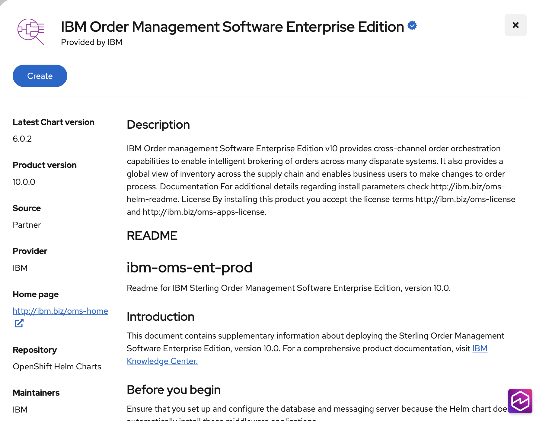 Figure 4: Sterling Operator Create